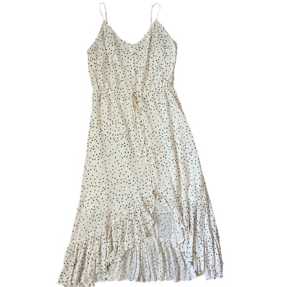 Rails Frida‎ Ivory Speckled Ruffled Hem Dress Size Large - Picture 4 of 12